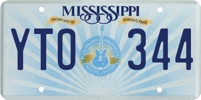 MS license plate YTO344