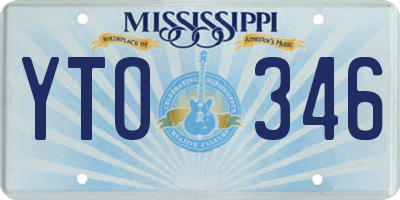 MS license plate YTO346