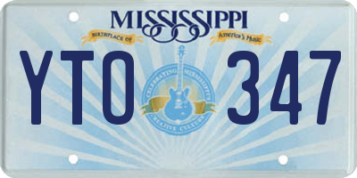 MS license plate YTO347