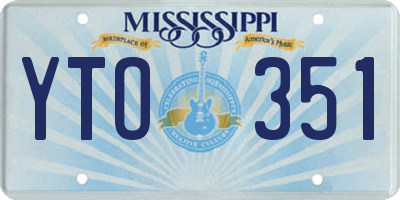 MS license plate YTO351