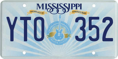 MS license plate YTO352