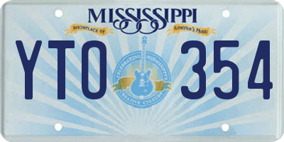 MS license plate YTO354