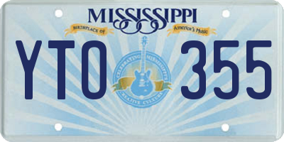 MS license plate YTO355