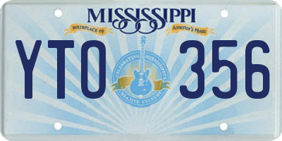 MS license plate YTO356