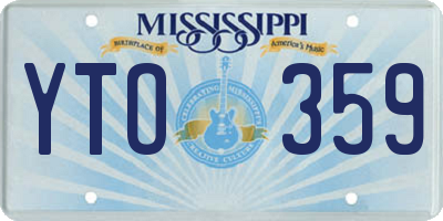 MS license plate YTO359
