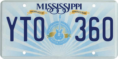 MS license plate YTO360