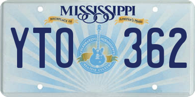 MS license plate YTO362