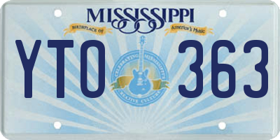 MS license plate YTO363