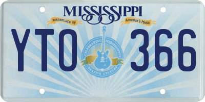 MS license plate YTO366