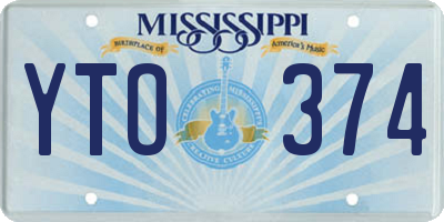 MS license plate YTO374