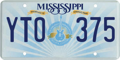 MS license plate YTO375