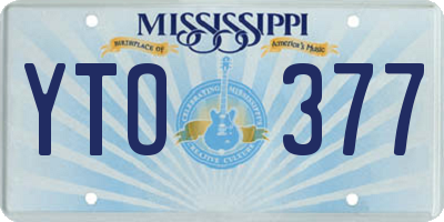 MS license plate YTO377