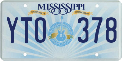 MS license plate YTO378