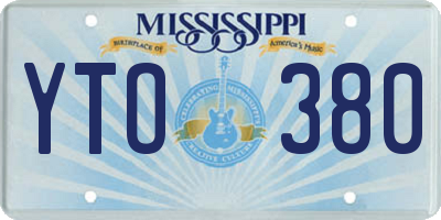 MS license plate YTO380