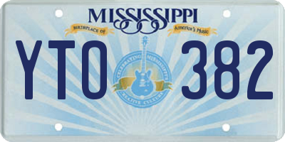 MS license plate YTO382