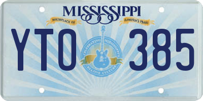 MS license plate YTO385