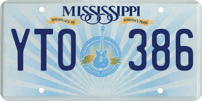 MS license plate YTO386