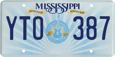 MS license plate YTO387