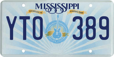 MS license plate YTO389