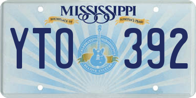 MS license plate YTO392