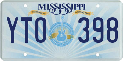 MS license plate YTO398