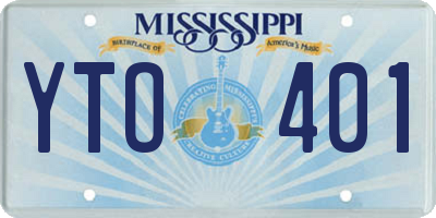 MS license plate YTO401