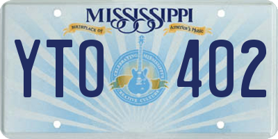 MS license plate YTO402