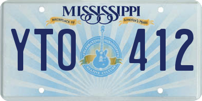 MS license plate YTO412