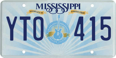 MS license plate YTO415