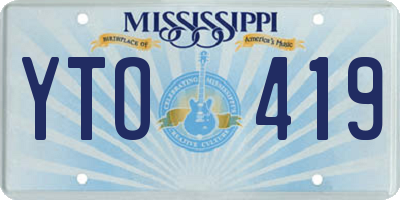 MS license plate YTO419