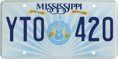 MS license plate YTO420