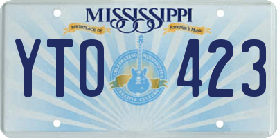 MS license plate YTO423