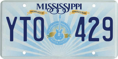 MS license plate YTO429
