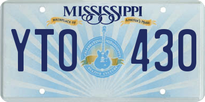 MS license plate YTO430