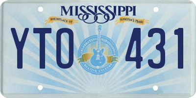 MS license plate YTO431
