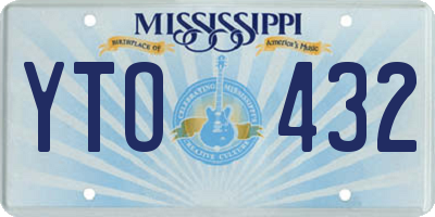 MS license plate YTO432