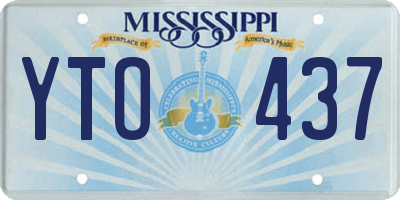 MS license plate YTO437