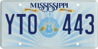 MS license plate YTO443