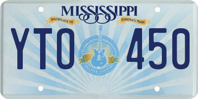 MS license plate YTO450