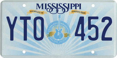 MS license plate YTO452
