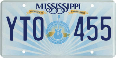 MS license plate YTO455