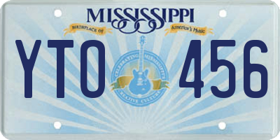 MS license plate YTO456