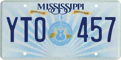 MS license plate YTO457