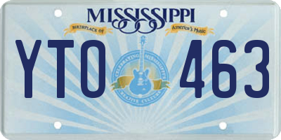 MS license plate YTO463