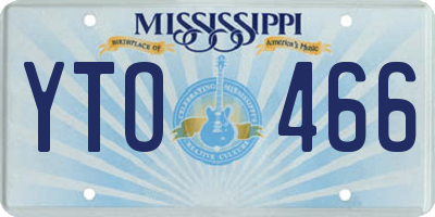 MS license plate YTO466
