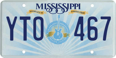 MS license plate YTO467