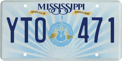 MS license plate YTO471