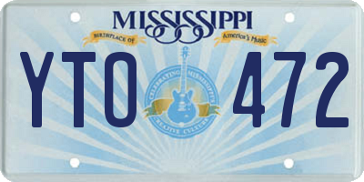 MS license plate YTO472
