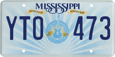 MS license plate YTO473