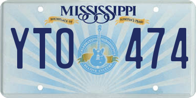MS license plate YTO474